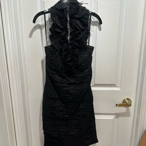 Le Chateau Black Textured Mini Dress